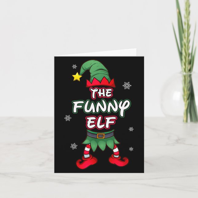 Carte Funny Elf Christmas Pajamas Pjs Matching Family Gr (Devant)