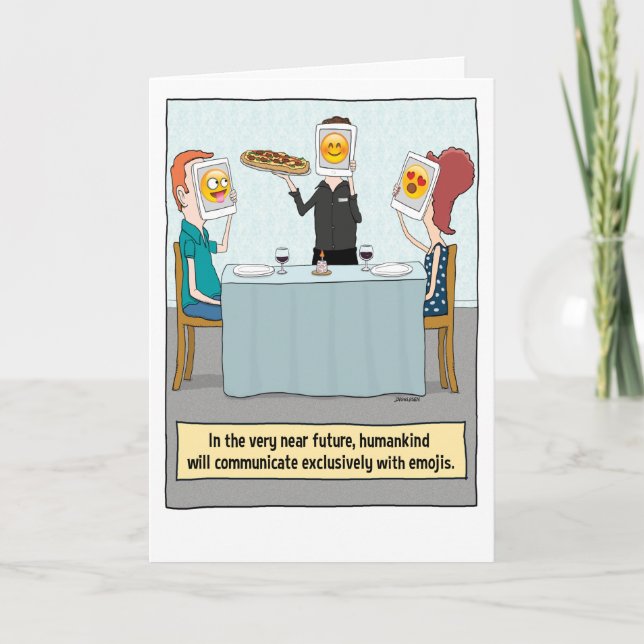 Carte Funny Emoji affronte l'anniversaire (Devant)