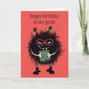 Carte Funny Evil Bug Étudiant Aimer Lecture Geek Anniver