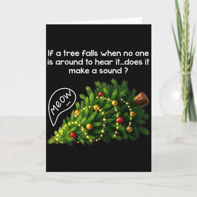 Carte Funny Felines Pushing Christmas Tree Ugly Xmas Paj (Devant)