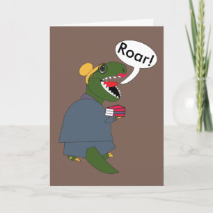 Carte Funny Femme Bibliothécaire T-Rex Dinosaur Personna