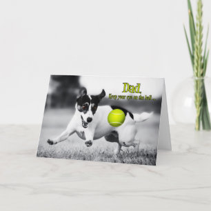 Carte Funny Fetch Jack Russell Fête des pères chien