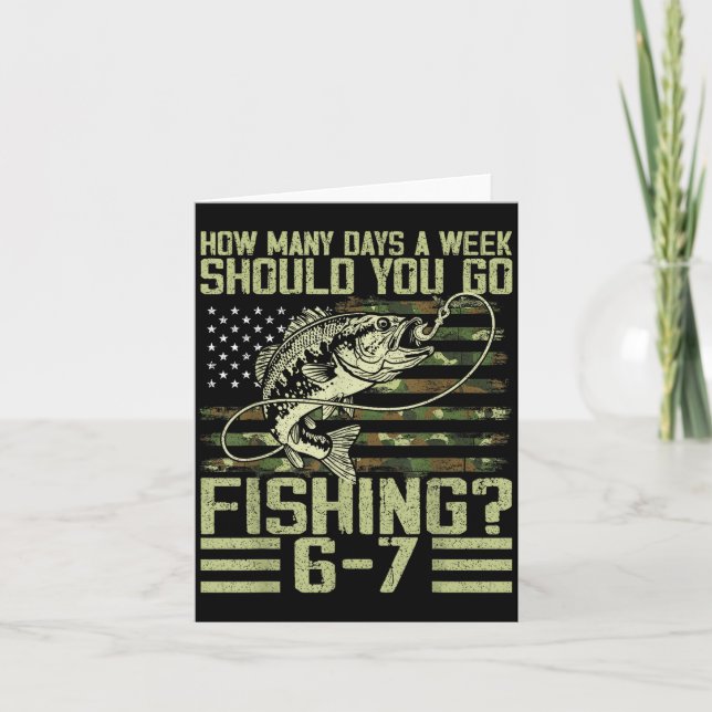 Carte Funny Fishing Boy Teens Kid Camouflage Usa Flag B  (Devant)