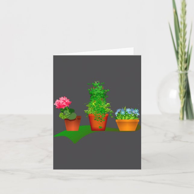 Carte Funny Floral Plant Manager Front And Back Design  (Devant)