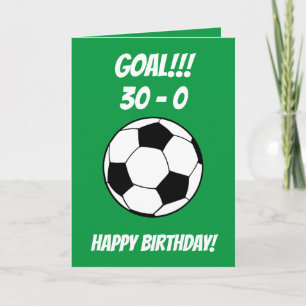 Carte Funny Football Soccer Green Son 30th Birthday