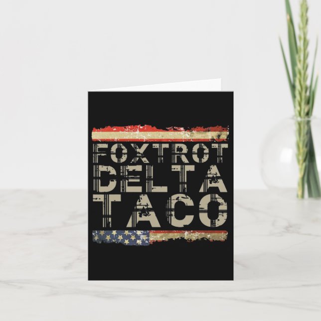 Carte Funny Foxtrot Delta Taco3 (Devant)