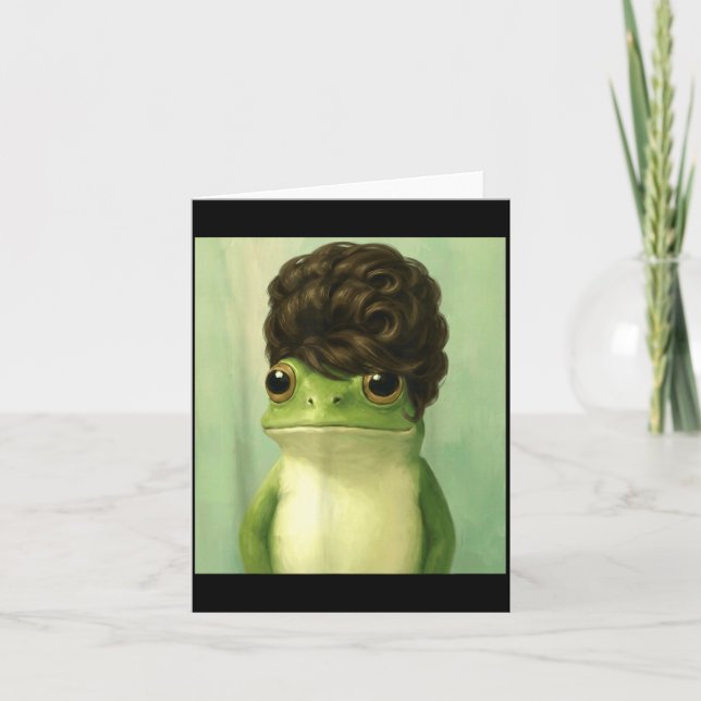 Carte Funny Frog Beehive Bob Haircut Meme  (Devant)