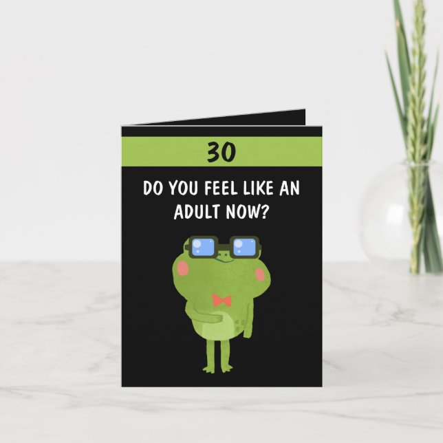 Carte Funny Frog Black Custom (Devant)