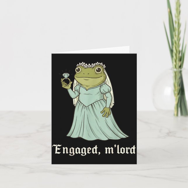 Carte Funny Frog Engagement Matching Couples Tee Snarky  (Devant)