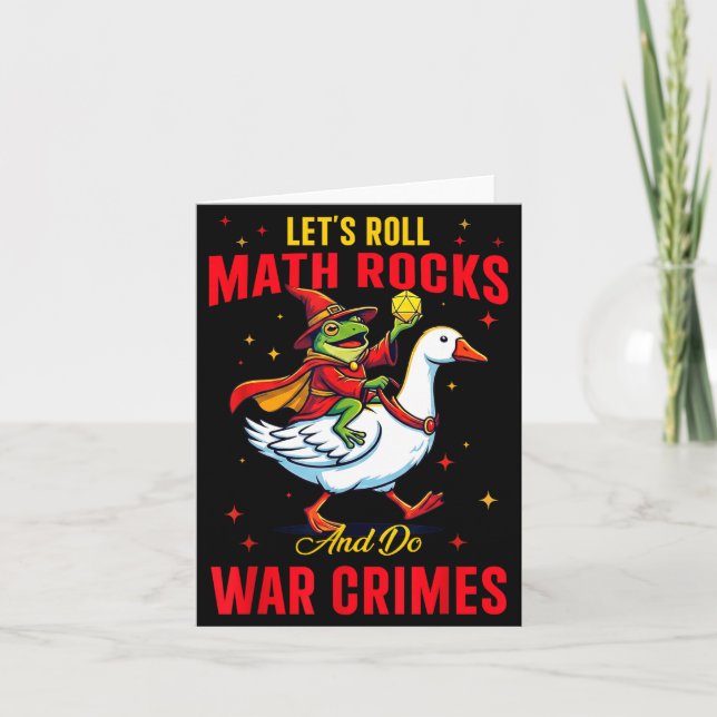 Carte Funny Frog Let's Roll Math Rocks And Do War Crimes (Devant)