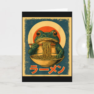 Carte Funny Frog Ramen Kawaii Rétro Soleil Levant Japona