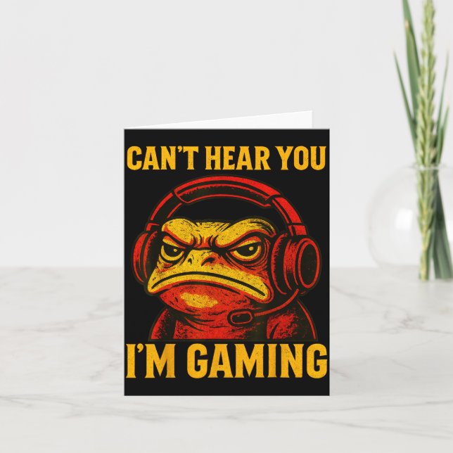 Carte Funny Gamer Frog Men Women Boys Can't Hear You Vid (Devant)
