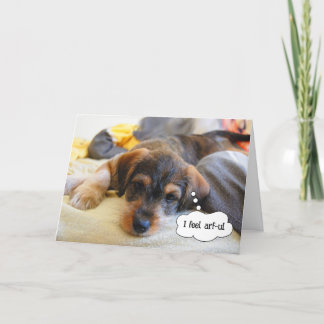 Carte Funny Get Well for Sick Pet Enfant Chiot ou Amoure