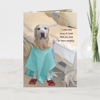 Carte Funny Get Well Lab à Hospital Gown
