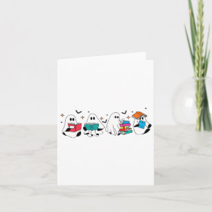 Carte Funny Ghost Lecture Livres Enseignant Halloween Éf