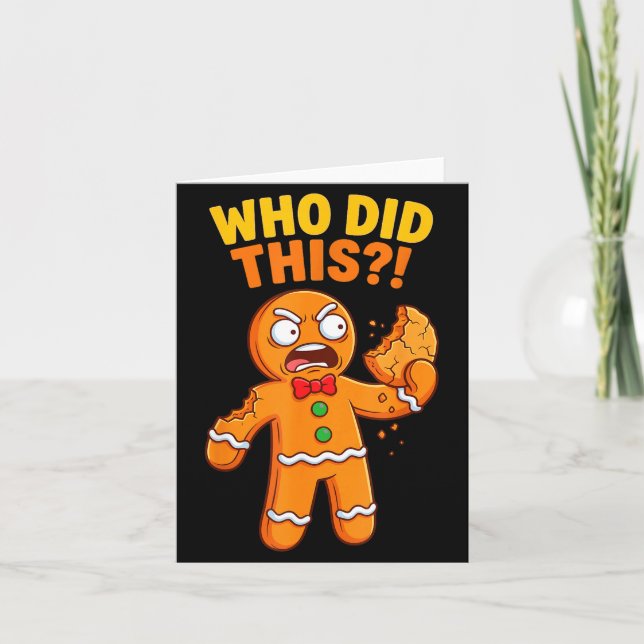 Carte Funny Gingerbread Man Who Did This Pun Cookies Wom (Devant)