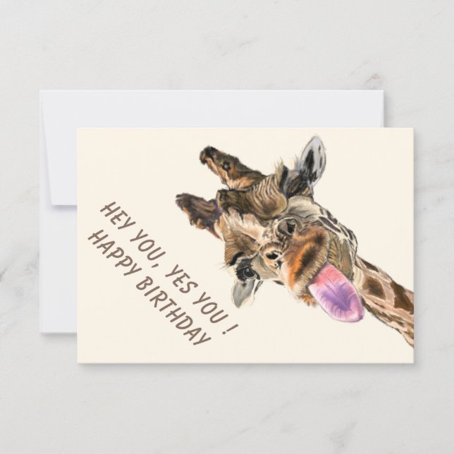 Carte Funny Giraffe Birthday Card (Devant)