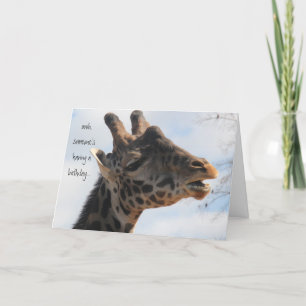 Carte Funny Giraffe Birthday, You look Mahvelous !