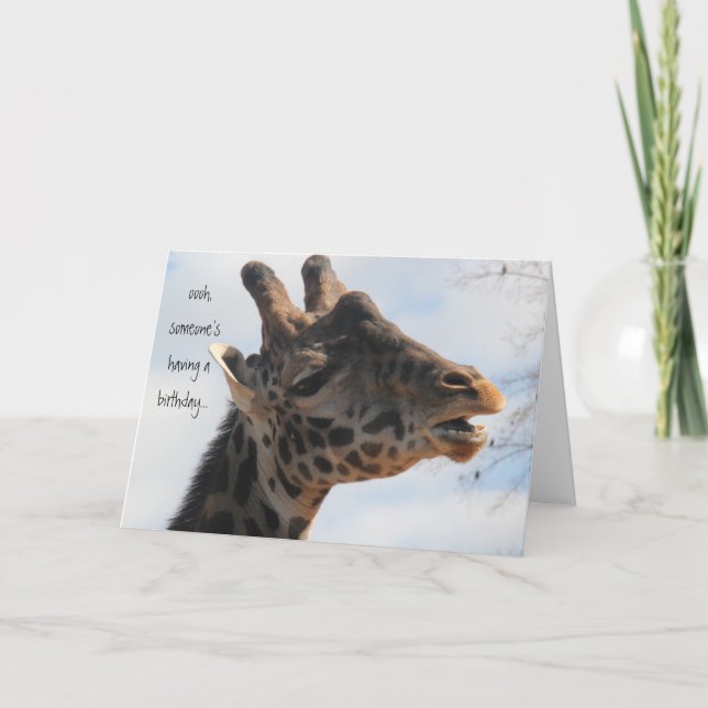 Carte Funny Giraffe Birthday, You look Mahvelous ! (Devant)