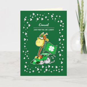 Carte Funny Giraffe   Nom personnalisé Saint Patrick's D
