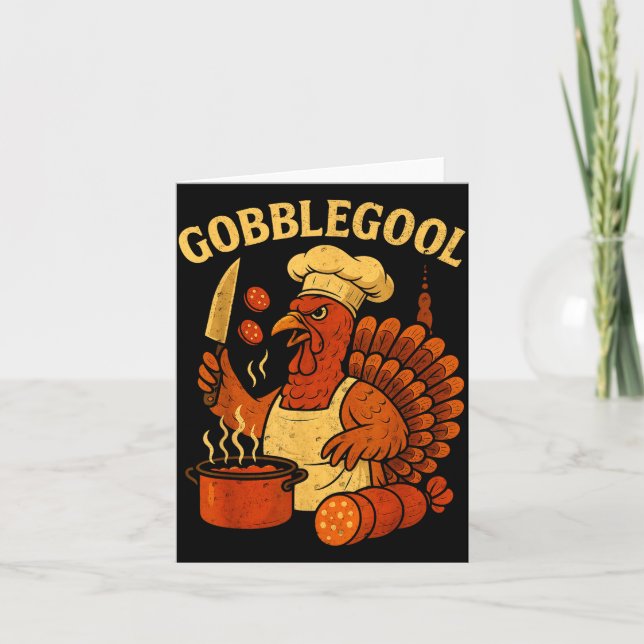 Carte Funny Gobbol Italian Gobble Turkey Day Fall Thanks (Devant)