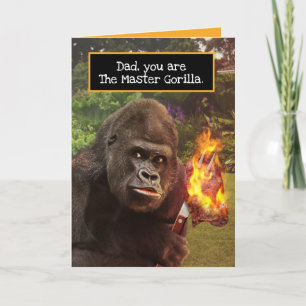 Carte Funny Gorilla Grill Master Fête des pères