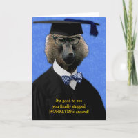 Funny Graduation Singe Baboon Félicitations