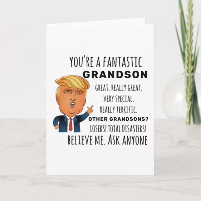 Carte Funny Grandson Anniversaire Meilleur Cadeau (Devant)