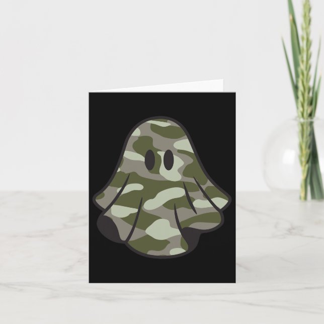 Carte Funny Halloween Camouflage Camo Ghost Hello Huntin (Devant)