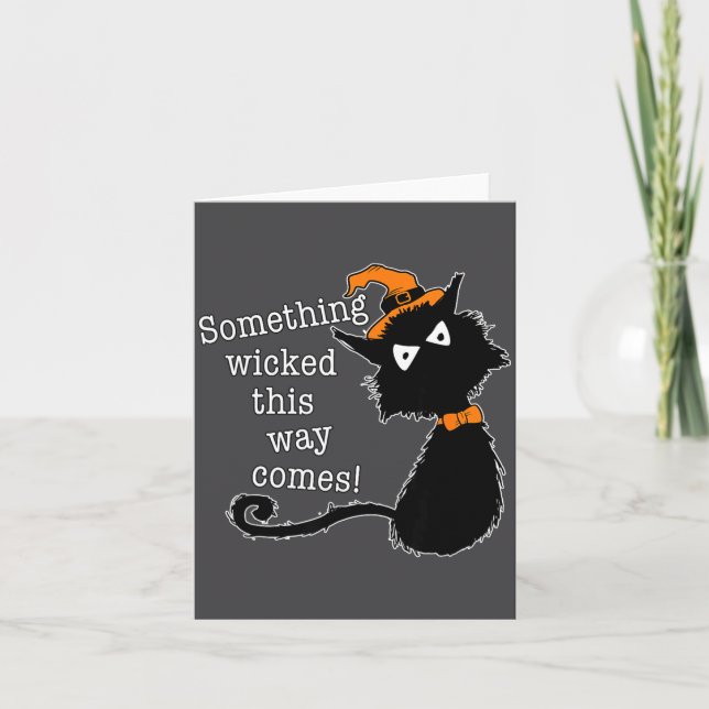 Carte Funny Halloween Cat - Shakespeare Macbeth Quote  (Devant)
