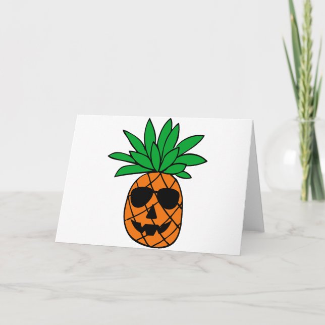 Carte Funny Halloween Citrouille Ananas caractère (Devant)