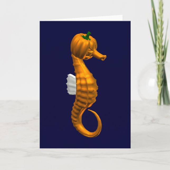 Carte Funny Halloween Seahorse (Devant)