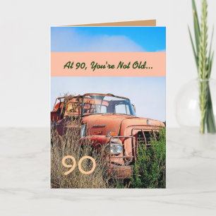 Carte FUNNY Happy 90e anniversaire Camion Vintage 90A