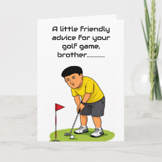 Carte funny happy birthday wish for golfing brother