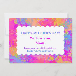 Carte Funny Happy Mothers Day Aquarelle personnalisée