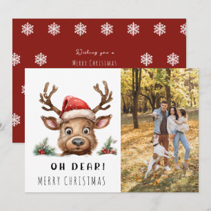 Carte FUNNY Holiday Reinder Christmas Photo Card