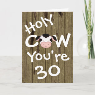 Carte Funny Holy Cow You're 30 Humorous Birthday