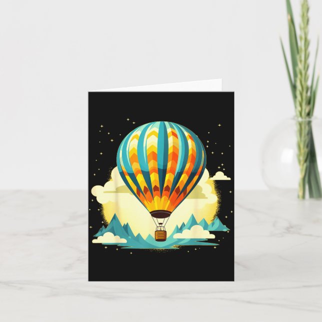 Carte Funny Hot Air Balloon For New Adventures Lovers  (Devant)