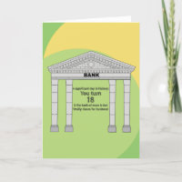 Funny Humour Bank of Mum & Dad 18th Birthday Card