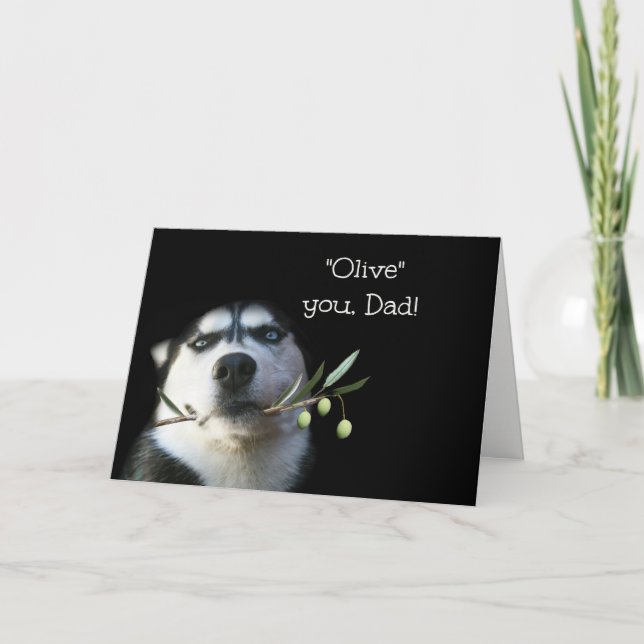 Carte Funny Husky I Love You Fête des pères Card (Devant)