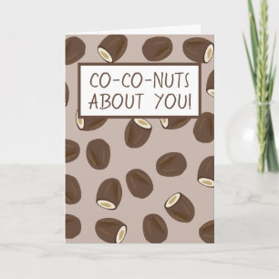 Carte Funny I Love You Affection Motif de noix de coco