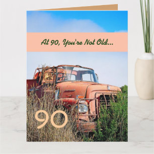 Carte FUNNY Joyeux 90e anniversaire - Vintage Orange Tru