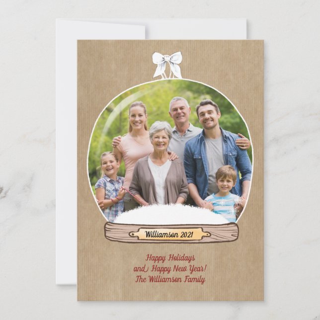 Carte Funny Joyeux Noël Famille Photo (Devant)