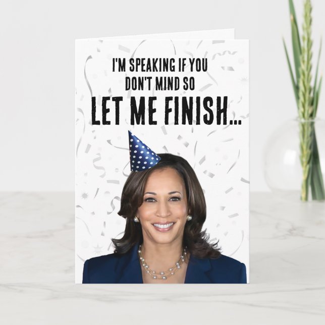 Carte Funny Kamala Harris Anniversaire - Je parle (Devant)