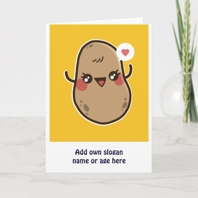 Carte Funny Kawaii Potato Cute Girls Ado Graphics Cadeau (Devant)