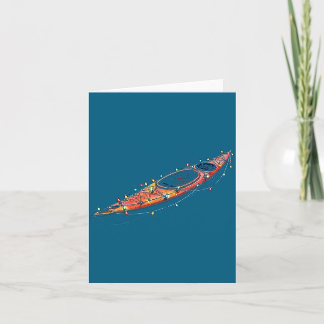 Carte Funny Kayak Christmas Graphics Lights Lover Kayaki (Devant)