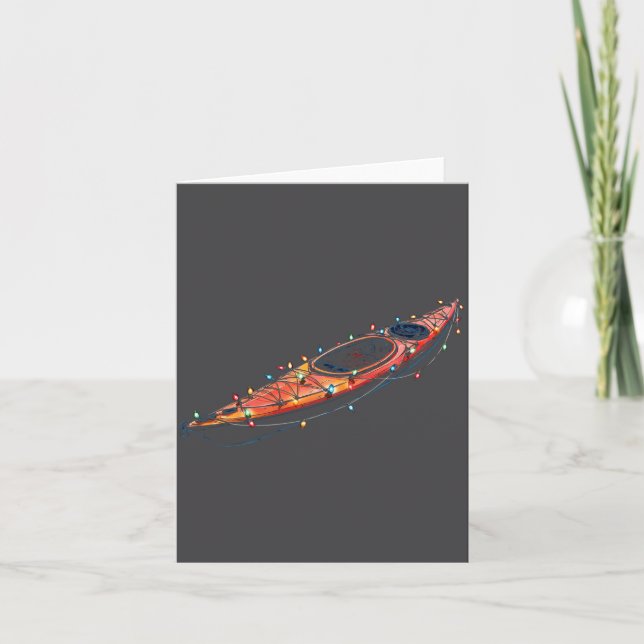 Carte Funny Kayak Christmas Graphics Lights Lover Kayaki (Devant)
