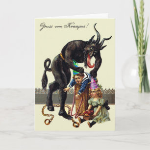 Carte Funny Krampus Noël Anniversaire Texte personnalisé
