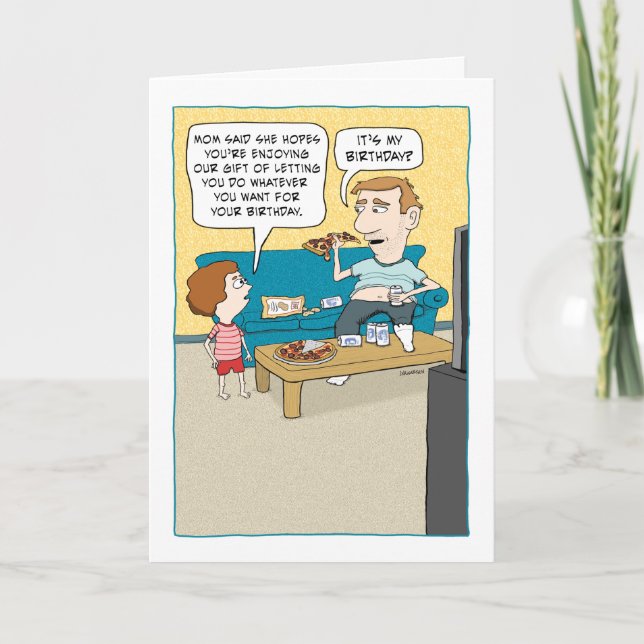 Carte Funny Lazy Canapé pomme de terre Anniversaire (Devant)