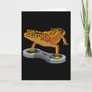 Carte Funny Léopard Gecko Dragon Barbu Cadeau Enfants Co